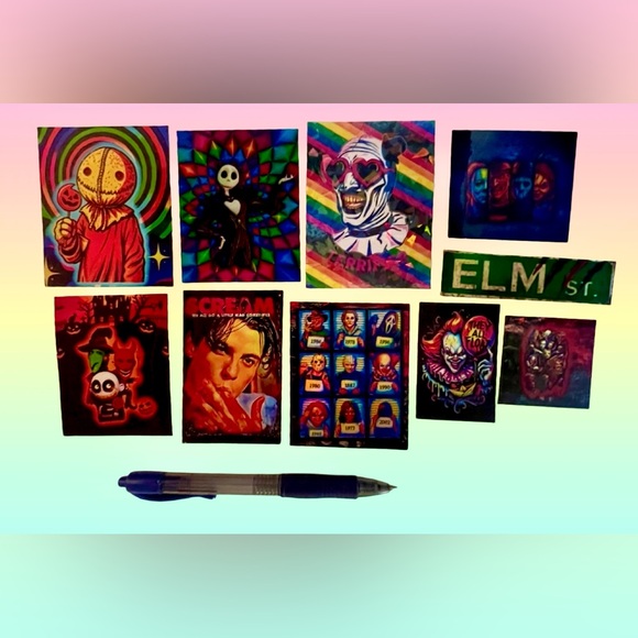 Set of 10 Halloween & Horror Handmade & Designed Magnets - Picture 1 of 4